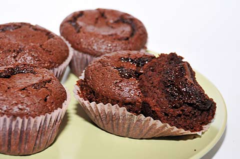 Muffiny z ciemną czekoladą